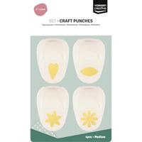 Vaessen Creative • figuurpons set hart bloemblaadje & bloemen 4st. - thumbnail