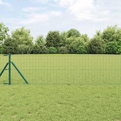 VidaXL Hek met paal groen 0,6 x 10 m staal en pvc