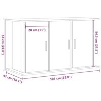 Aquariumstandaard 101x41x58 cm spaanplaat zwart eikenkleurig - thumbnail
