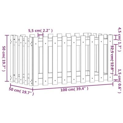 VidaXL Plantenbak verhoogd hekontwerp 100x50x50 cm grenenhout zwart