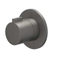 Afbouwdeel IVY Pact Flow-Through Stopkraan Symmetry Met Rond Rozet Geborsteld Metal Black PVD IVY - thumbnail