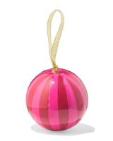 HEMA Kerstbal 6cm papier brede strepen roze-rood (multi) - thumbnail