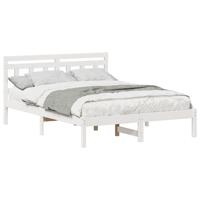 Bedframe met hoofdeinde Wit 120 x 190 cm Grenenhout - thumbnail