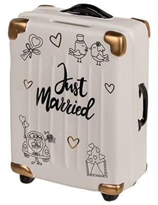 Spaarpot koffer &apos;Just Married&apos;