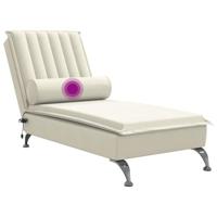 Massage chaise longue met bolster fluweel roze - thumbnail