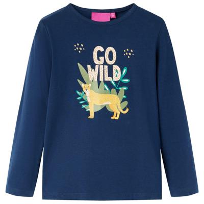 Kindershirt lange mouwen dierenprint 128 marineblauw Kindershirt lange mouwen dierenprint 128 marineblauw