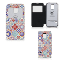 Samsung Galaxy S5 Mini Bookcase Tiles Color - thumbnail