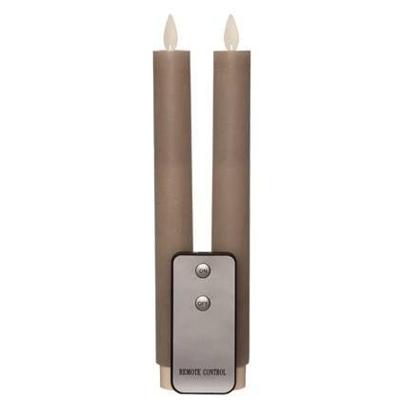 LED Dinerkaars Wax 23cm Taupe 2st