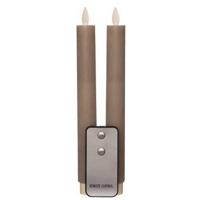 LED Dinerkaars Wax 23cm Taupe 2st - thumbnail