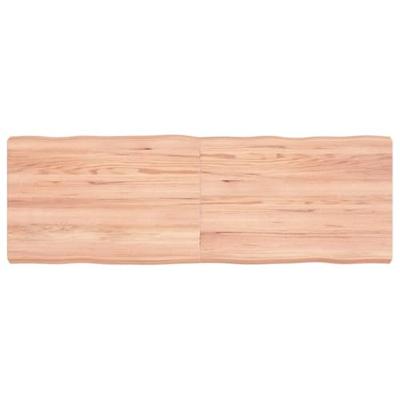 Tafelblad natuurlijke rand 120x40x(2-6)cm eikenhout lichtbruin