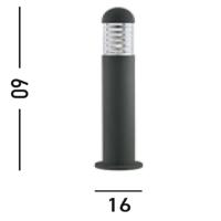 Searchlight Zwarte staande lampBronx 60cm - 7900-600BK - thumbnail