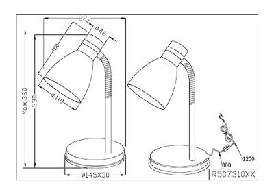 Trio Witte bureaulampHarvey - R50731031