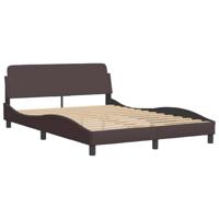 Bedframe zonder matras 120x200 cm stof donkerbruin - thumbnail