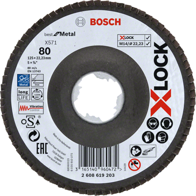 Bosch Accessories 2608619203 Lamellenschuurschijf Diameter 125 mm Korrelgrootte (num): 80 1 stuk(s)