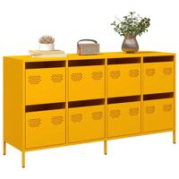 Dressoir 135x39x73,5 cm koudgewalst staal mosterdgeel - thumbnail