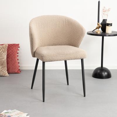 Eleonora Eetkamerstoel 'Santos' Bouclé, kleur Taupe Copenhagen