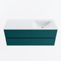 MONDIAZ VICA 120cm badmeubel onderkast Smag 4 lades. Wastafel CLOUD rechts 1 kraangat, kleur Talc. - thumbnail