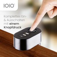 IOIO contactdoos SL3000, 3 stopcontacten en 3 USB-poorten, tafelklem, zwart - thumbnail
