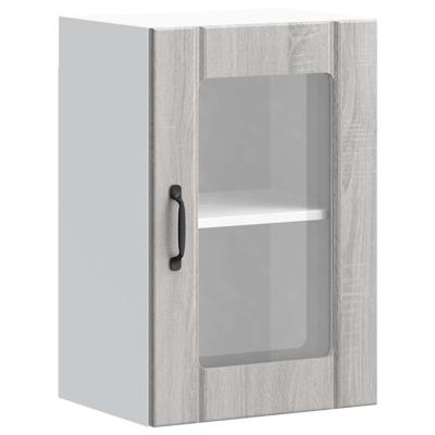 Keukenbovenkast met glazen deur Lucca grijs sonoma eikenkleur