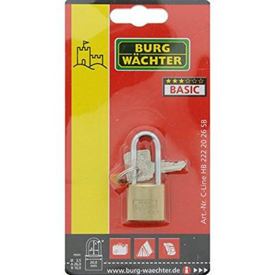 Burg Wächter 33591 Hangslot 20.00 mm Verschillend sluitend Messing Sleutelslot