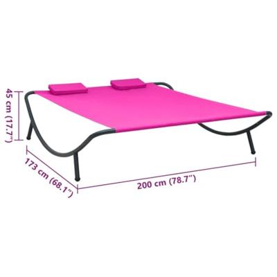 vidaXL Loungebed stof roze