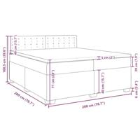 Boxspring met matras fluweel roze 200x200 cm - thumbnail