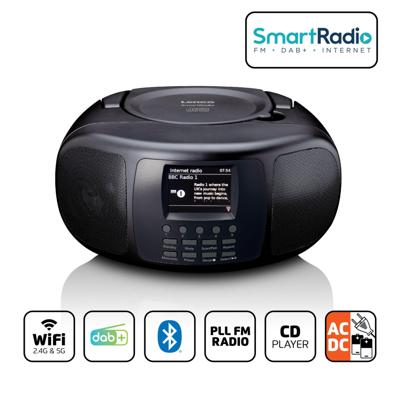 Draagbare internetradio met DAB+/FM, Bluetooth®, CD-speler en groot LCD-kleurenscherm Zwart
