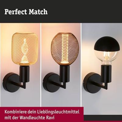 Paulmann Ravi 71139 Wandlamp E27 Zwart (mat) Paulmann Ravi 71139 Wandlamp E27 Zwart (mat)