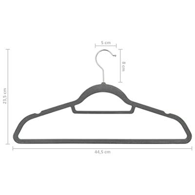 VidaXL 20-delige kledinghangerset anti-slip fluweel grijs VidaXL 20-delige kledinghangerset anti-slip fluweel grijs