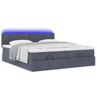 Ottoman bed met matrassen en LED's 200x200cm fluweel - thumbnail