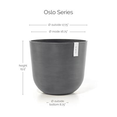 Ecopots Oslo Bloempot Ø 45 cm - Grijs