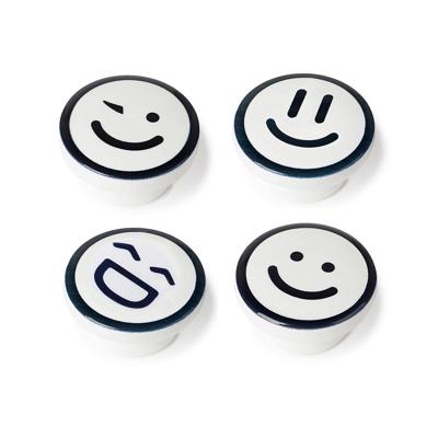 Deurknop Rei m9 Cirkelvormig Wit beukenhout Illustratie 4 Stuks (Ø 38 x 22 mm)