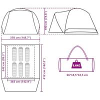 Gezinstent met luifel 6-persoons waterdicht grijs en oranje - thumbnail