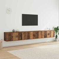 Wandtv-kast Set 3 pcs Oud Hout 100 x 34,5 x 40 cm Bewerkt hout - thumbnail