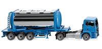 Wiking 053605 H0 Vrachtwagen MAN TGS trekker met tankcontaineroplegger Swap - thumbnail