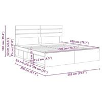 Bedframe Grijs Sonoma 200 x 200 cm Massief grenenhout - thumbnail