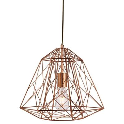 Searchlight Koperen draadlampGeometric Cage Ø 39cm - 7271CU