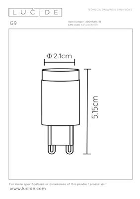 Lucide G9 - Led lamp - Ø 2,1 cm - LED Dimb. - G9 - 1x3W 2700K - Wit