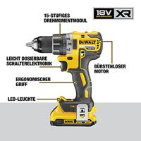 DEWALT DCD791D2-QW Accu Schroef-/boormachine 18V XR - Inclusief 2x 2,0Ah Accu, Lader en Koffer - thumbnail