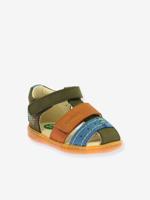 Baby lederen sandalen Bazar KICKERS® kaki - thumbnail