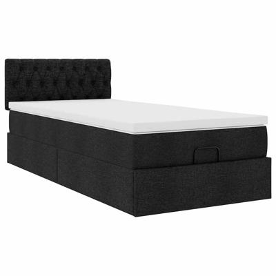 Ottoman bed met matras 90x190cm stof zwart