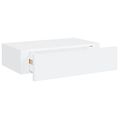 Wandschappen 2 st met lade 40x23,5x10 cm MDF wit