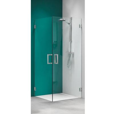 swingdeur (voor comb. hoekinstap) 900 breed 2000 hoog roestvrij staal helder glas + antikalk