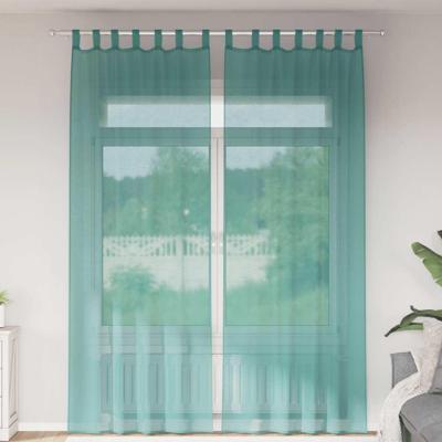 Gordijnen voile met roedezakken 2 st turkoois