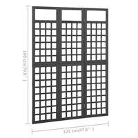 Kamerscherm/trellis met 3 panelen 121x180 cm vurenhout zwart - thumbnail