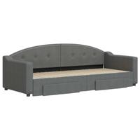 Slaapbank onderschuifbed en lades 80x200 cm stof donkergrijs - thumbnail