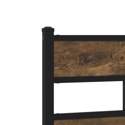Bedframe zonder matras metaal gerookt eikenkleurig 150x200 cm - thumbnail