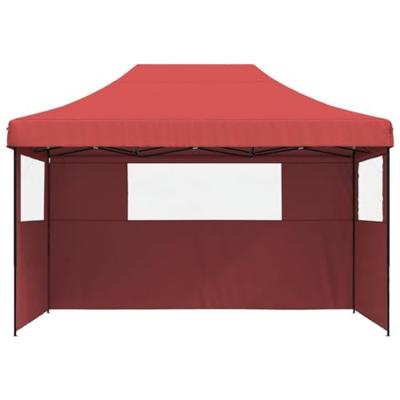 Partytent inklapbaar pop-up met 3 zijwanden bordeauxrood Partytent inklapbaar pop-up met 3 zijwanden bordeauxrood