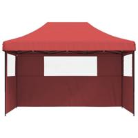 Partytent inklapbaar pop-up met 3 zijwanden bordeauxrood - thumbnail