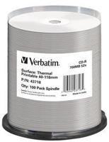Verbatim CD-R 700MB - 52x brandsnelheid, Thermisch bedrukbaar, DateLifePlus, 100 Pack Spindle - thumbnail
